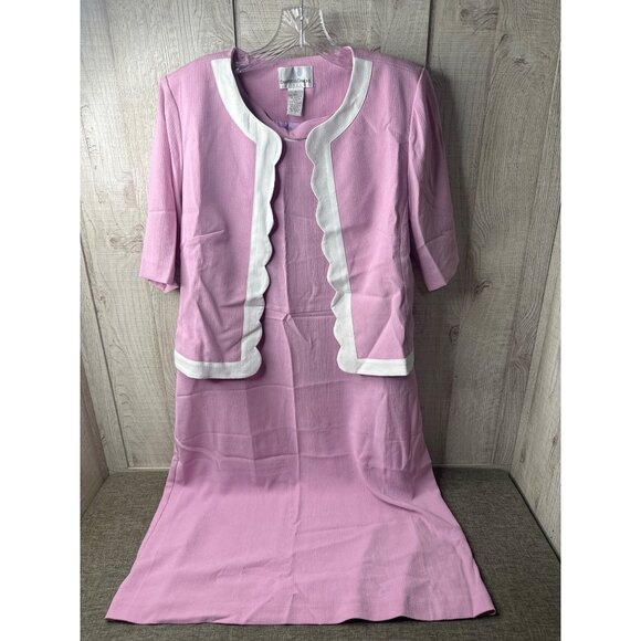 Drapers & Damons Womens Pink Sleeveless Dress & Lined Jacket Set Size M - Picture 1 of 8